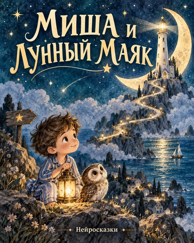 Обложка: Миша и лунный маяк